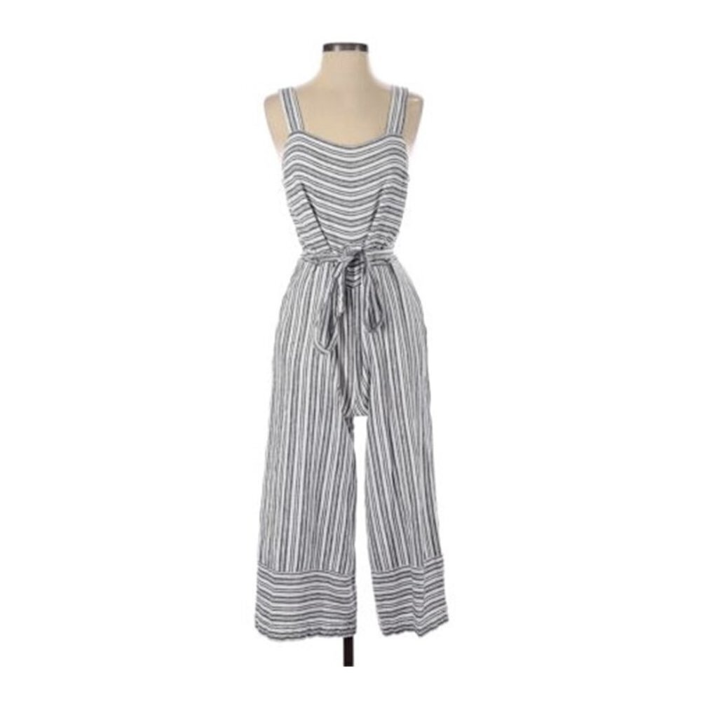 GAP Linen Blend Wide Leg Cropped Jumpsuit